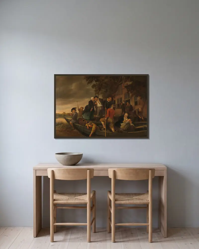The merry homecoming av Jan Steen inramad på en vägg
