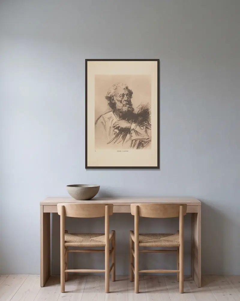 Petrus der Apostel von Jan Styka gerahmt an einer Wand