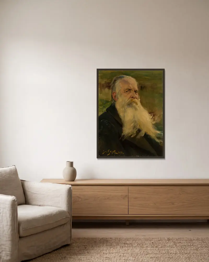Porträt von Karol Brzozowski, Dichter von Jan Styka gerahmt an einer Wand