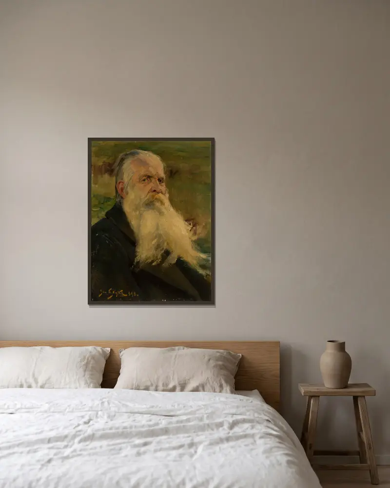 Porträt von Karol Brzozowski, Dichter von Jan Styka gerahmt an einer Wand