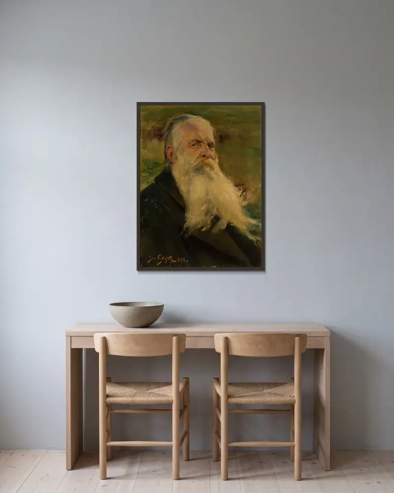 Porträt von Karol Brzozowski, Dichter von Jan Styka gerahmt an einer Wand