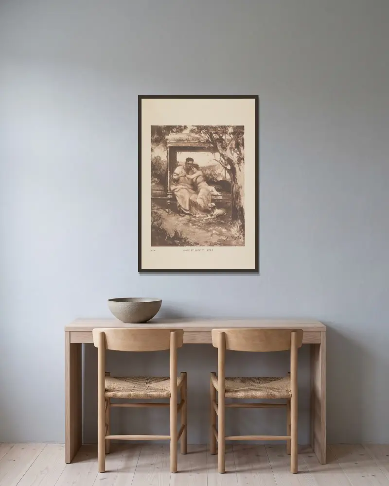 Vinice und Lygie auf Sizilien von Jan Styka gerahmt an einer Wand