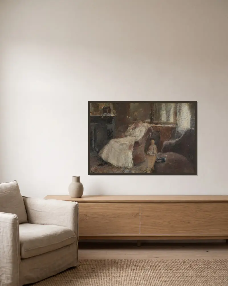 Annie Hall i Lissadell, Kenley av Jan Toorop inramad på en vägg