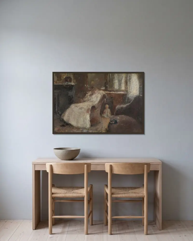 Annie Hall i Lissadell, Kenley av Jan Toorop inramad på en vägg