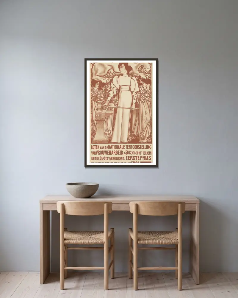 Arbeit für die Frau von Jan Toorop gerahmt an einer Wand