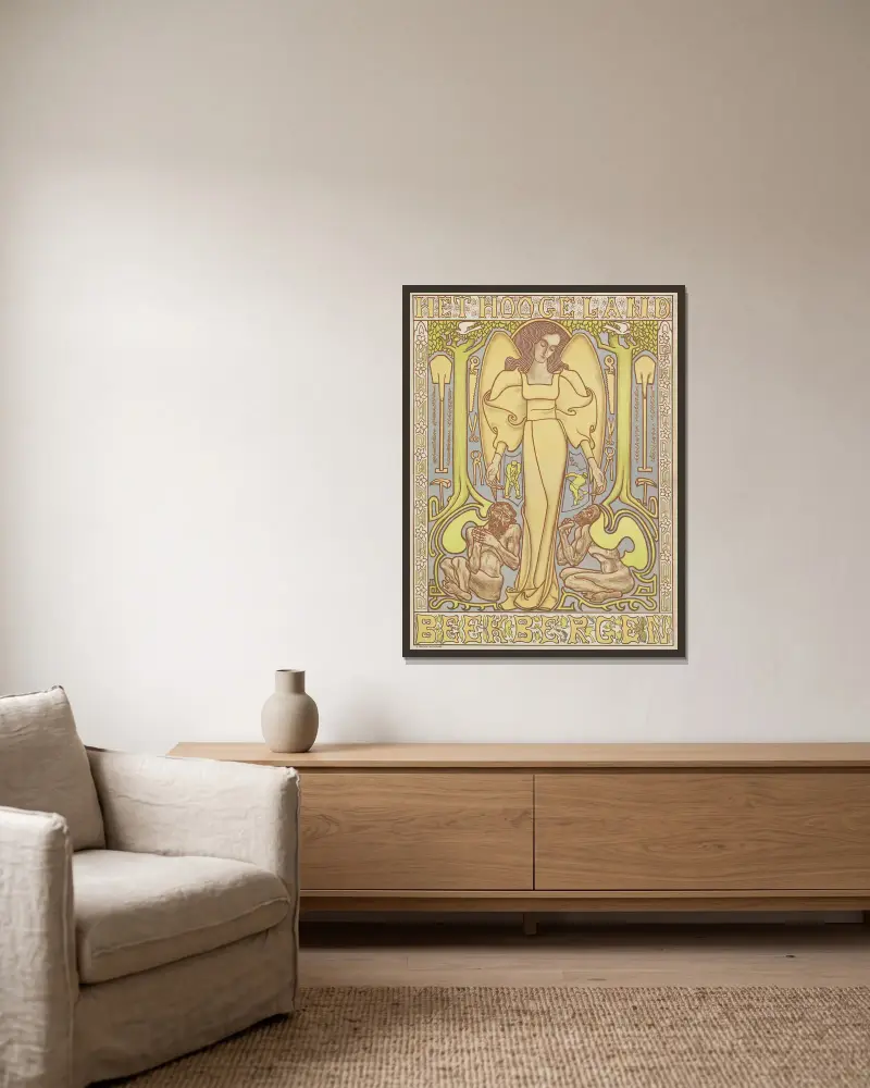 Het Hooge Land. Beekbergen von Jan Toorop gerahmt an einer Wand