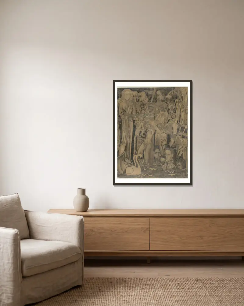 Verlust des Glaubens von Jan Toorop gerahmt an einer Wand