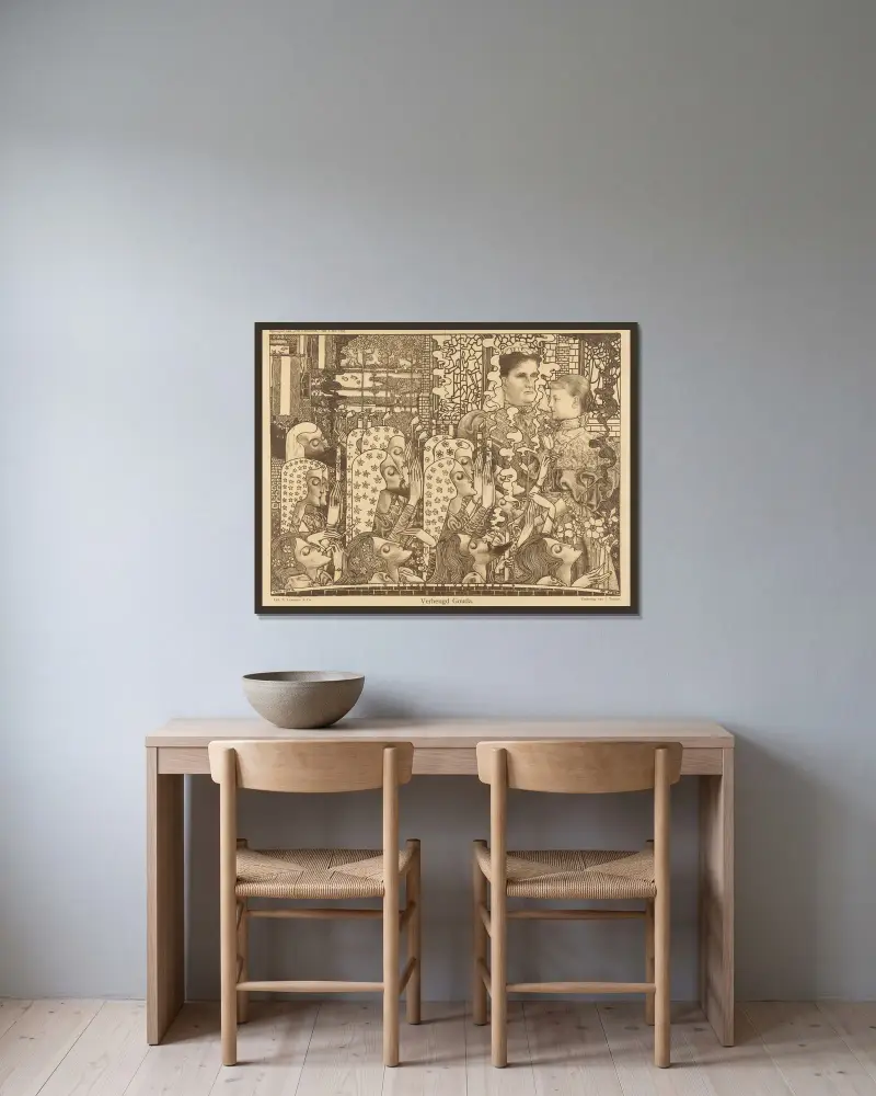 Verheugd Gouda av Jan Toorop inramad på en vägg