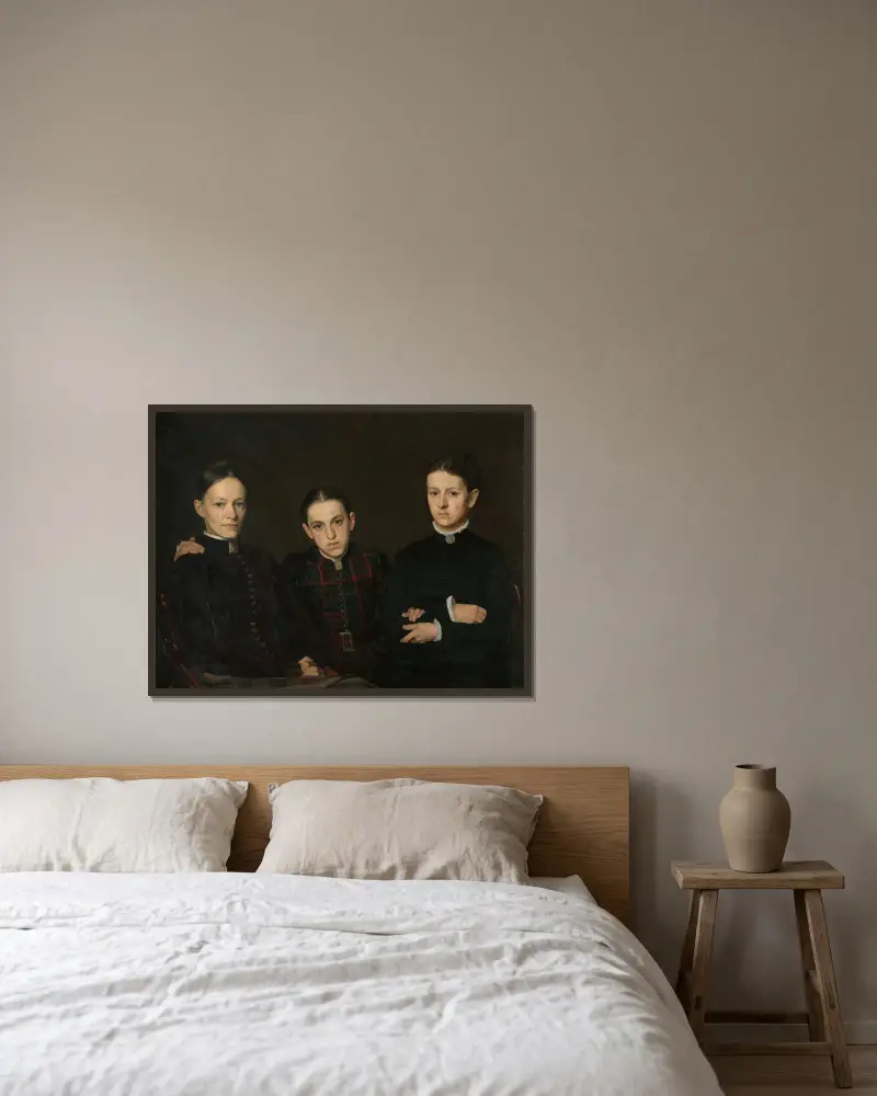 Portret Cornelii, Clary i Johanny Veth, Jan Veth w ramie na ścianie