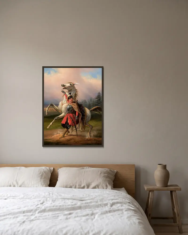 Squire of Sobieski av January Suchodolski inramad på en vägg