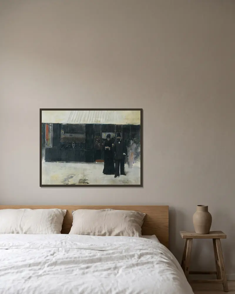 Paar vor einer Juweliergeschäft von Jean Béraud gerahmt an einer Wand