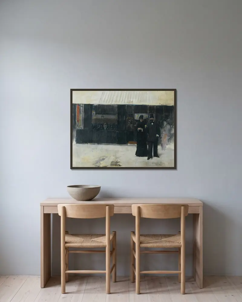 Paar vor einer Juweliergeschäft von Jean Béraud gerahmt an einer Wand