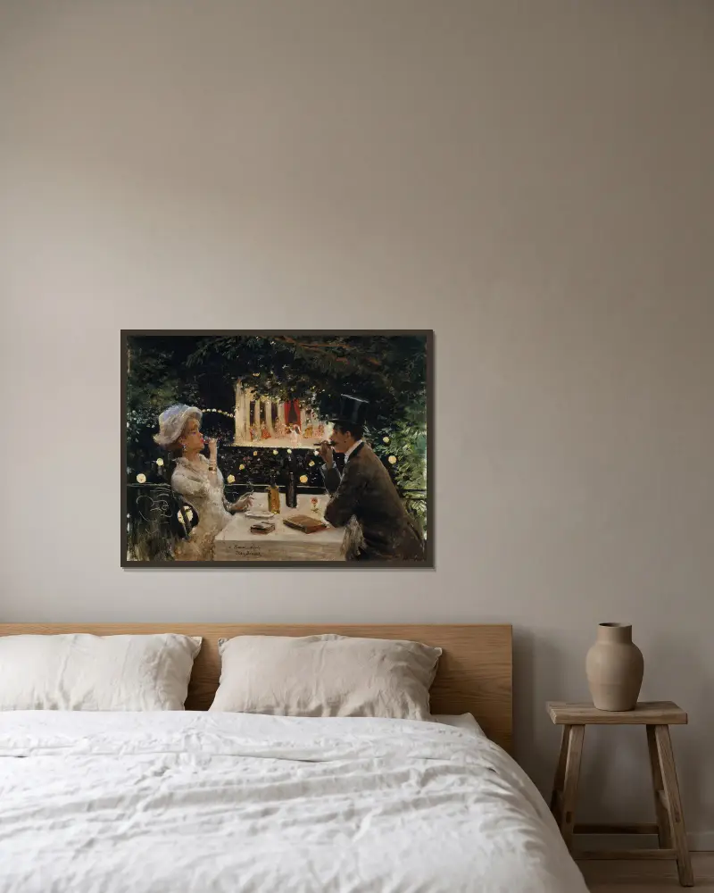 Dîner aux Ambassadeurs von Jean Béraud gerahmt an einer Wand