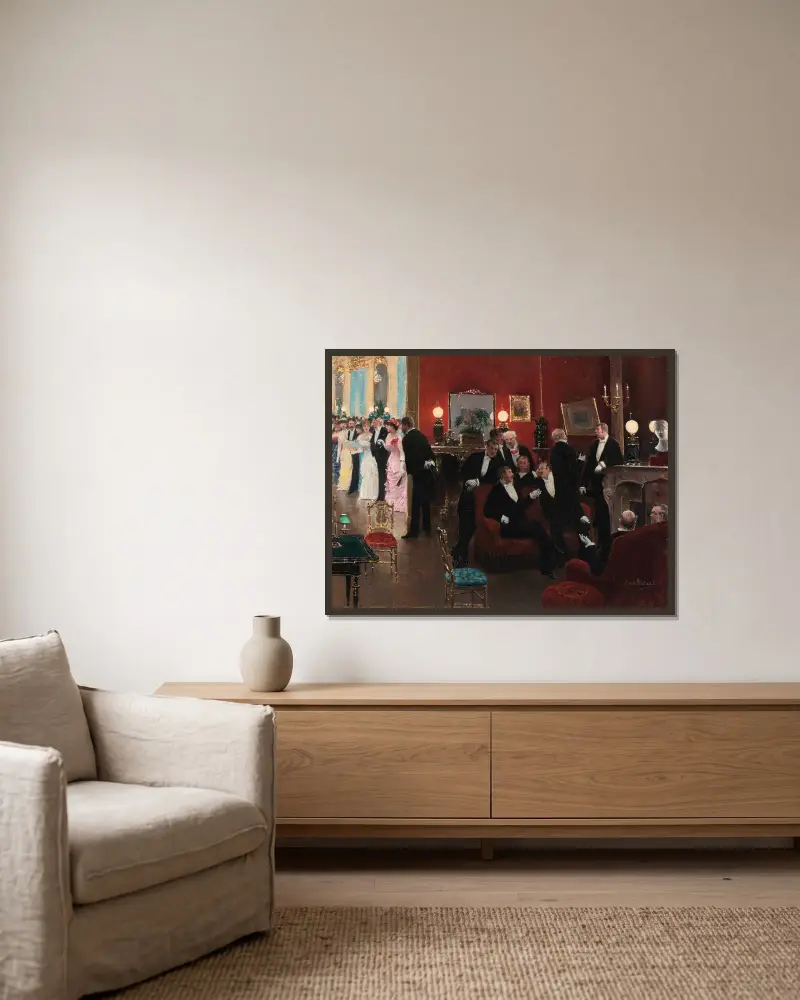 La réception av Jean Béraud inramad på en vägg