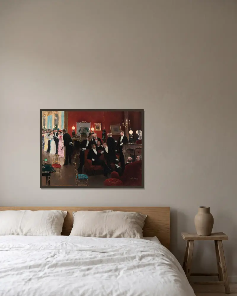 La réception av Jean Béraud inramad på en vägg