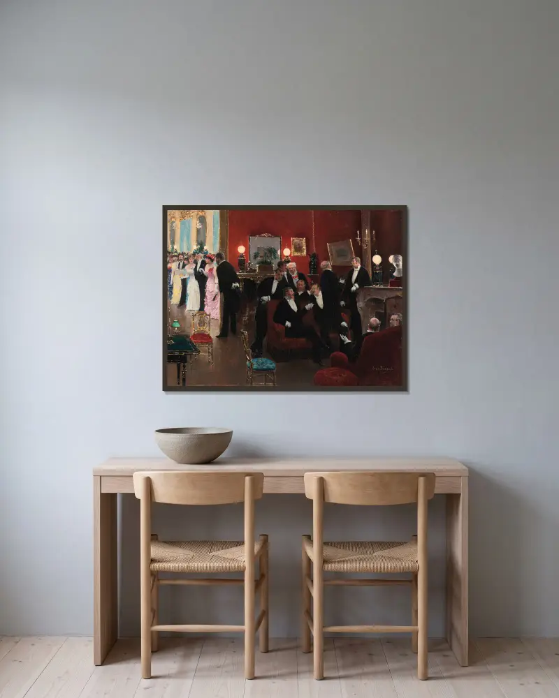 La réception av Jean Béraud inramad på en vägg