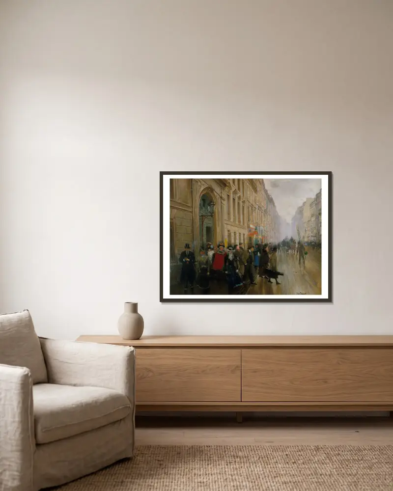 Wyjście z konserwatorium muzycznego, Jean Béraud w ramie na ścianie