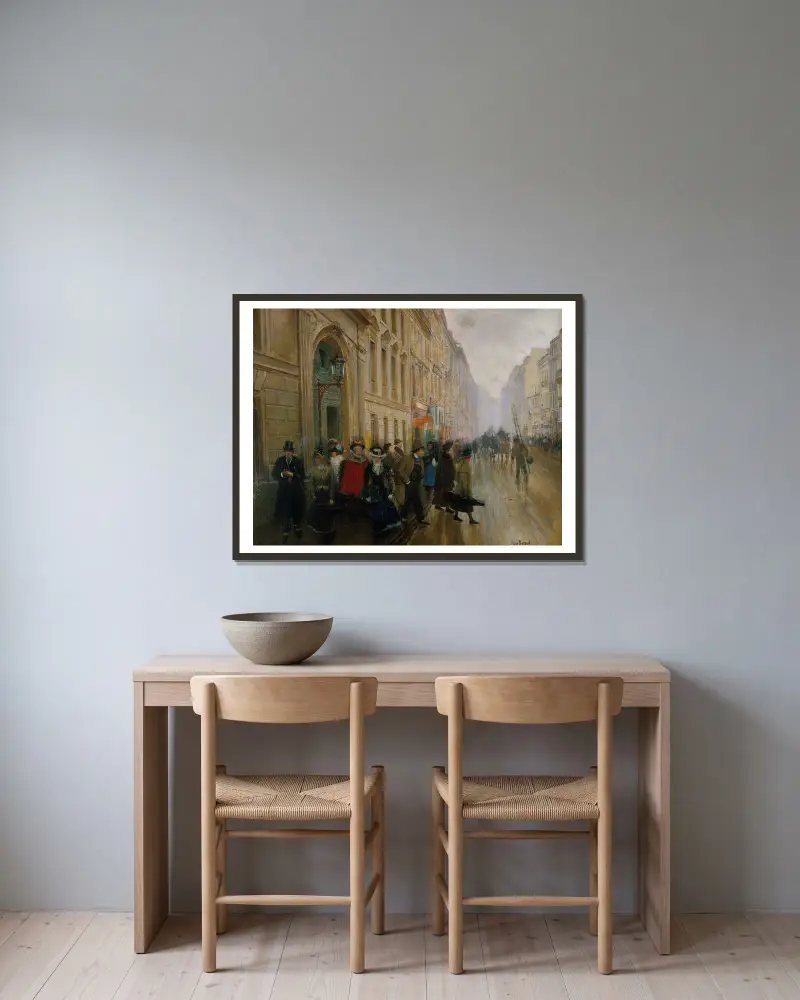 Wyjście z konserwatorium muzycznego, Jean Béraud w ramie na ścianie