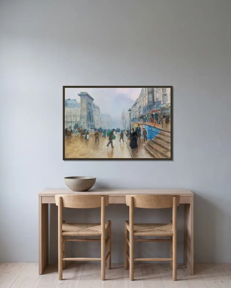 Le boulevard Saint-Denis à Paris av Jean Béraud inramad på en vägg