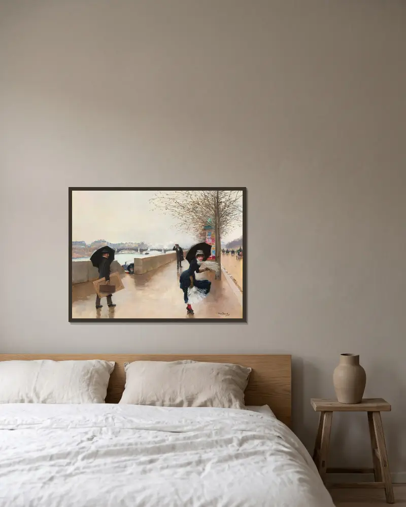 Der Wind von Jean Béraud gerahmt an einer Wand