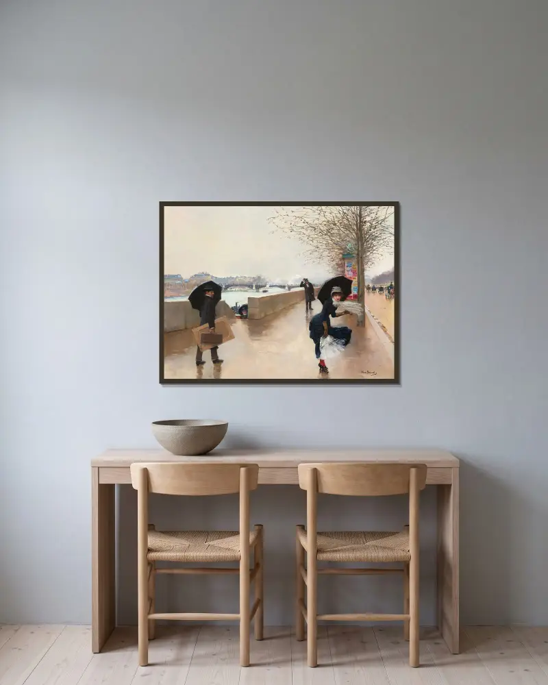 Der Wind von Jean Béraud gerahmt an einer Wand