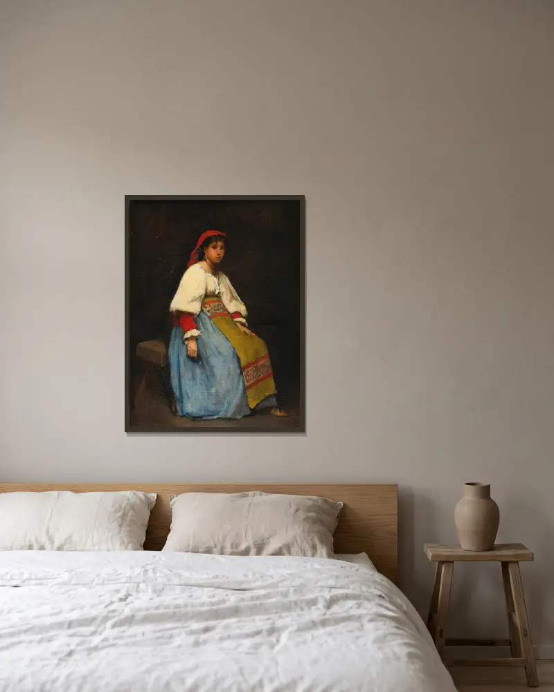 Die Italienerin von Jean Béraud gerahmt an einer Wand
