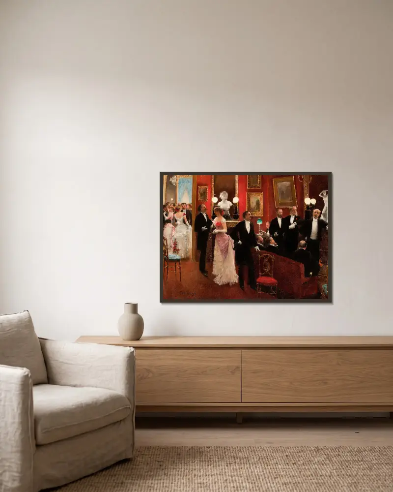 Scène Du Bal av Jean Béraud inramad på en vägg