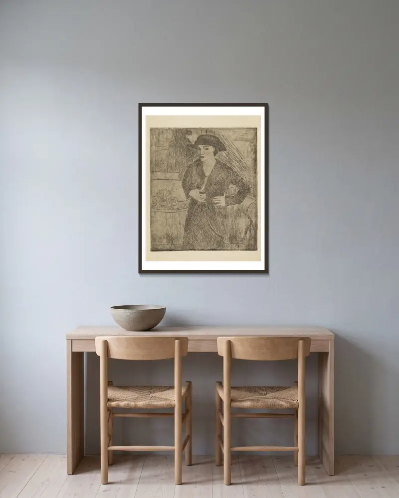 Spiegelung im Spiegel von Jean Brusselmans gerahmt an einer Wand