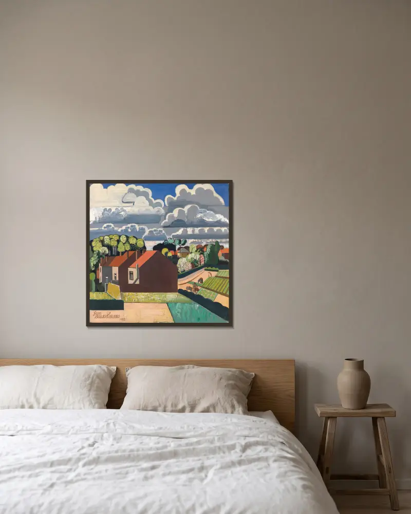 Frühling von Jean Brusselmans gerahmt an einer Wand