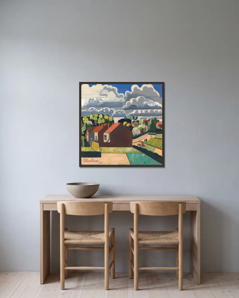 Frühling von Jean Brusselmans gerahmt an einer Wand