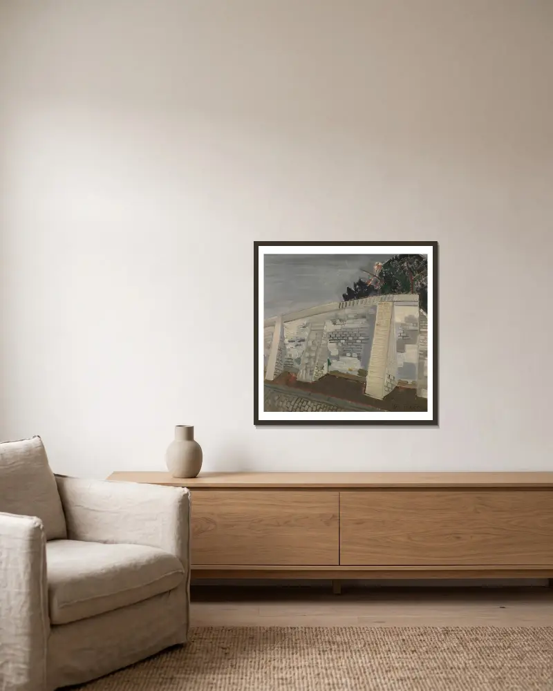 Die weiße Wand von Jean Brusselmans gerahmt an einer Wand