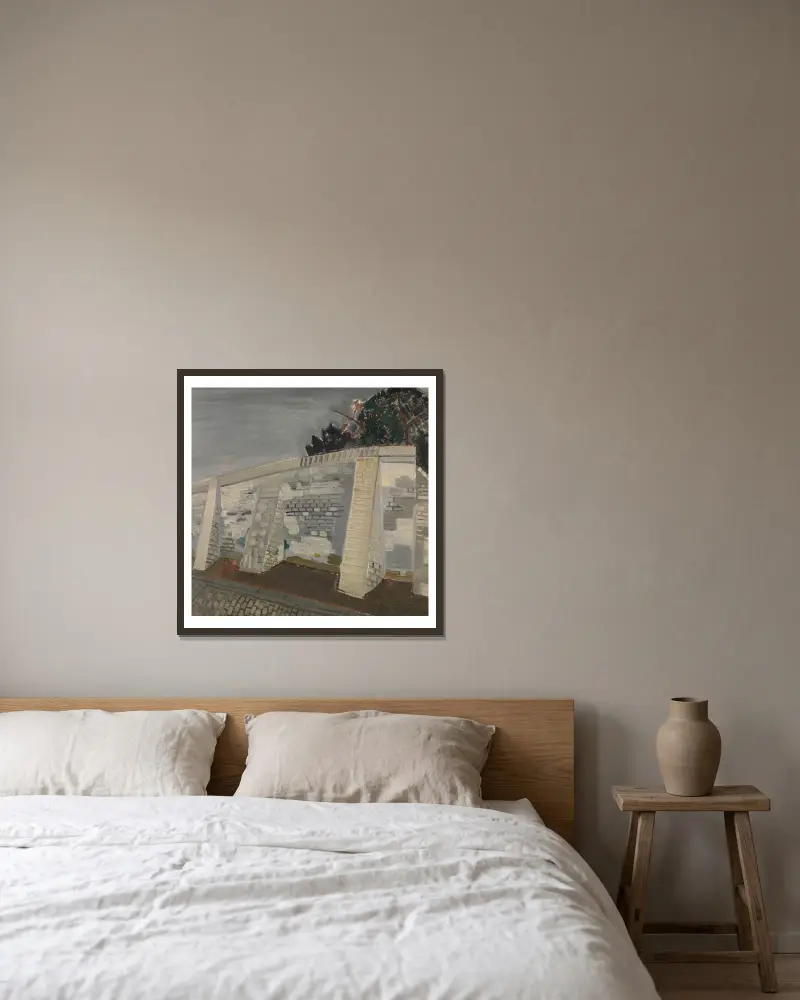 Die weiße Wand von Jean Brusselmans gerahmt an einer Wand