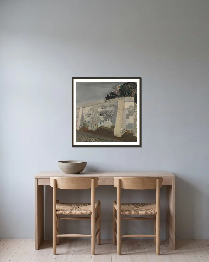 Die weiße Wand von Jean Brusselmans gerahmt an einer Wand