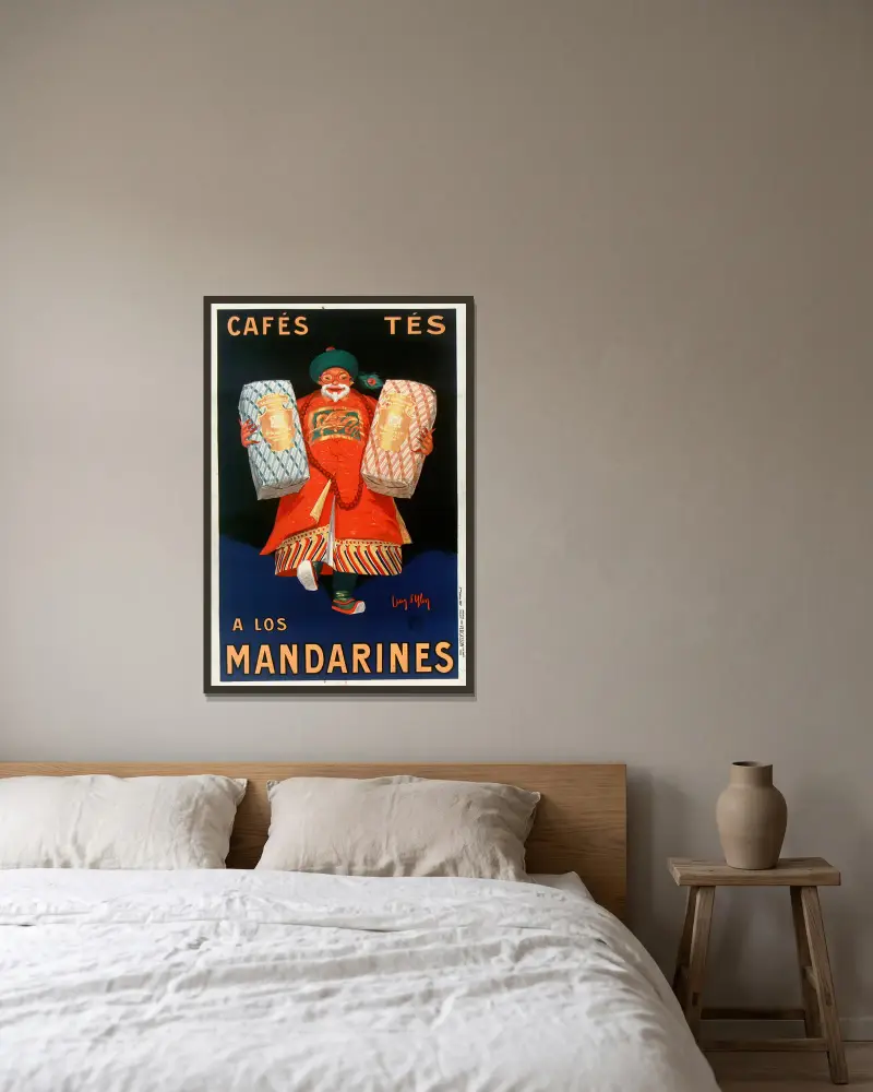 Cafés tés a los Mandarines av Jean d'Ylen inramad på en vägg