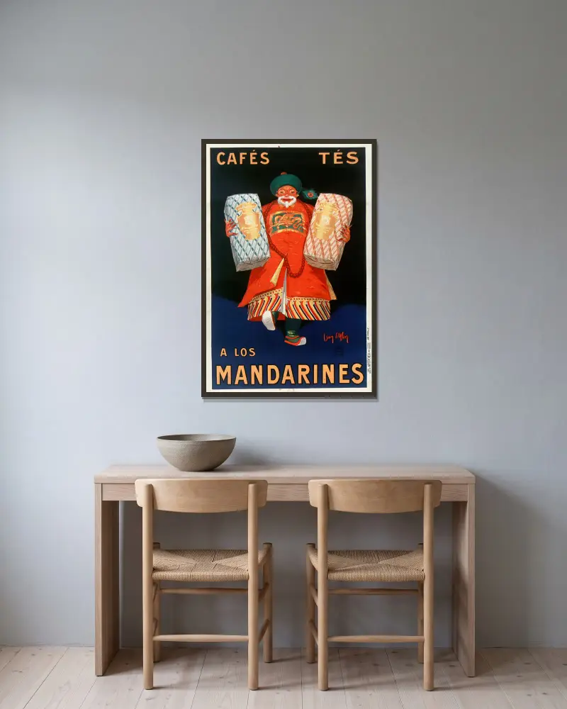 Cafés tés a los Mandarines av Jean d'Ylen inramad på en vägg