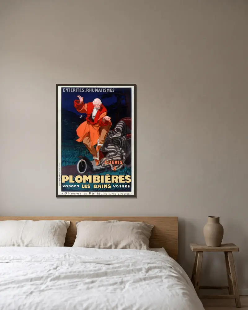 Entérites rhumatismes guéris à Plombières les Bains, Vosges von Jean d'Ylen gerahmt an einer Wand