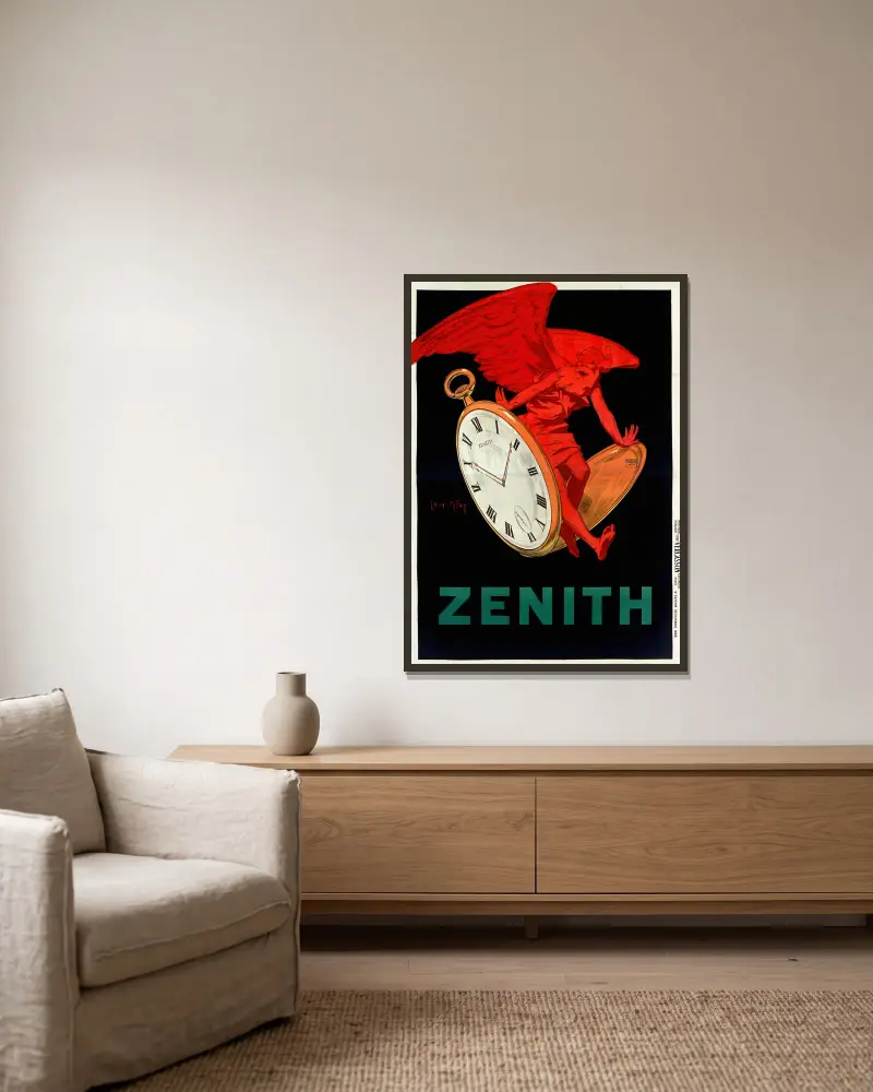 Zenith av Jean d'Ylen inramad på en vägg