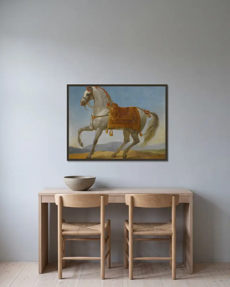 Bonapartes arabiska hingst, 'Marengo' av Antoine-Jean Gros inramad på en vägg