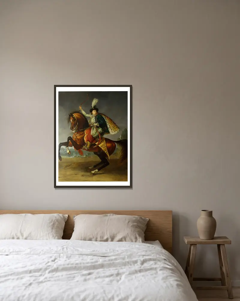 Reiterporträt des Fürsten Boris Jussupow von Antoine-Jean Gros gerahmt an einer Wand