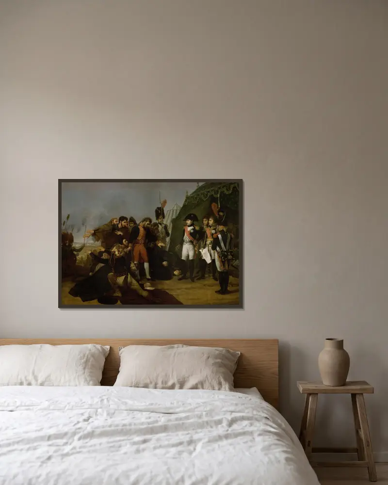 Napoleon tar emot Madrids kapitulation, 4 december 1808 av Antoine-Jean Gros inramad på en vägg