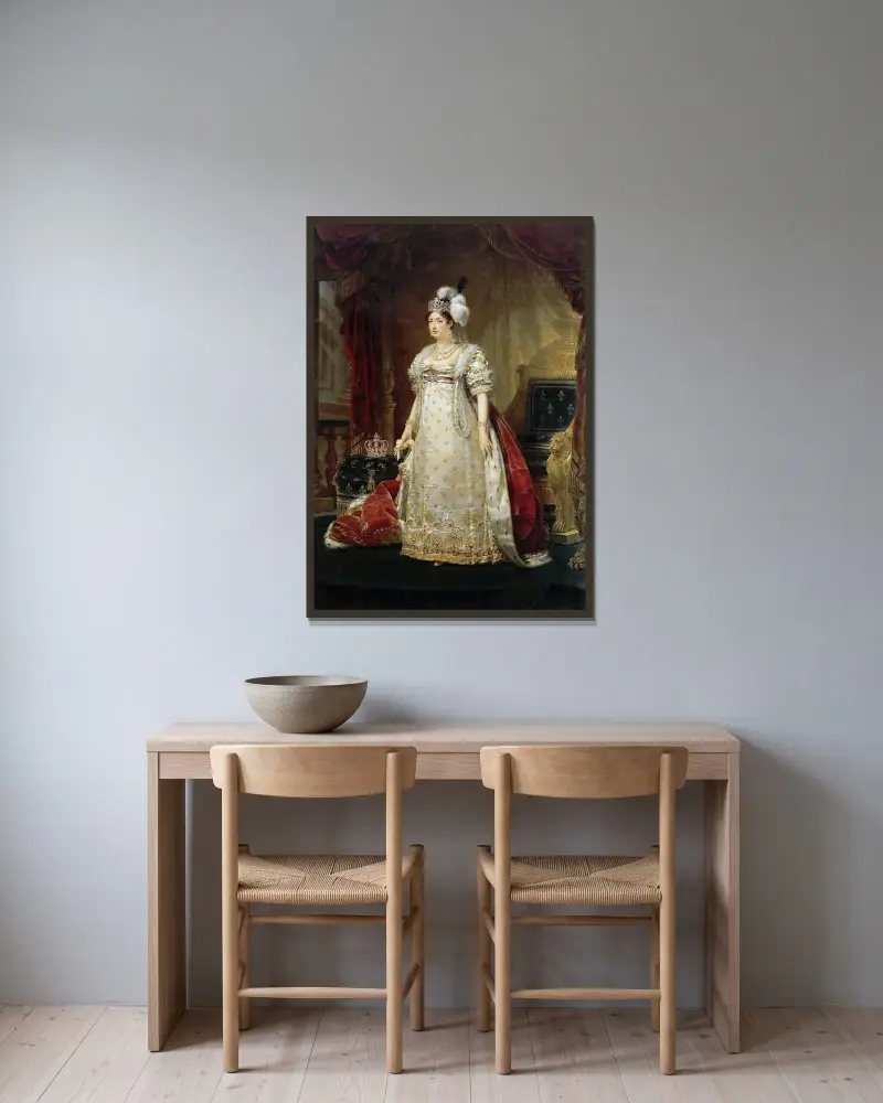 Porträt der Marie Thérèse Charlotte von Frankreich, Herzogin von Angoulême von Antoine-Jean Gros gerahmt an einer Wand
