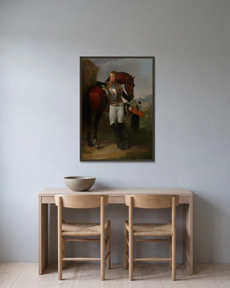 Porträtt av löjtnant Charles Legrand av Antoine-Jean Gros inramad på en vägg