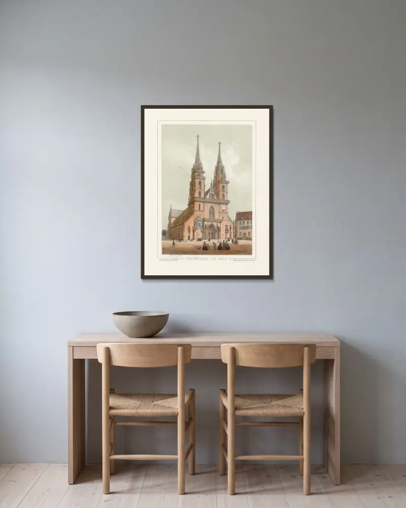 Cathédrale de Bâle av Jean Jacottet inramad på en vägg