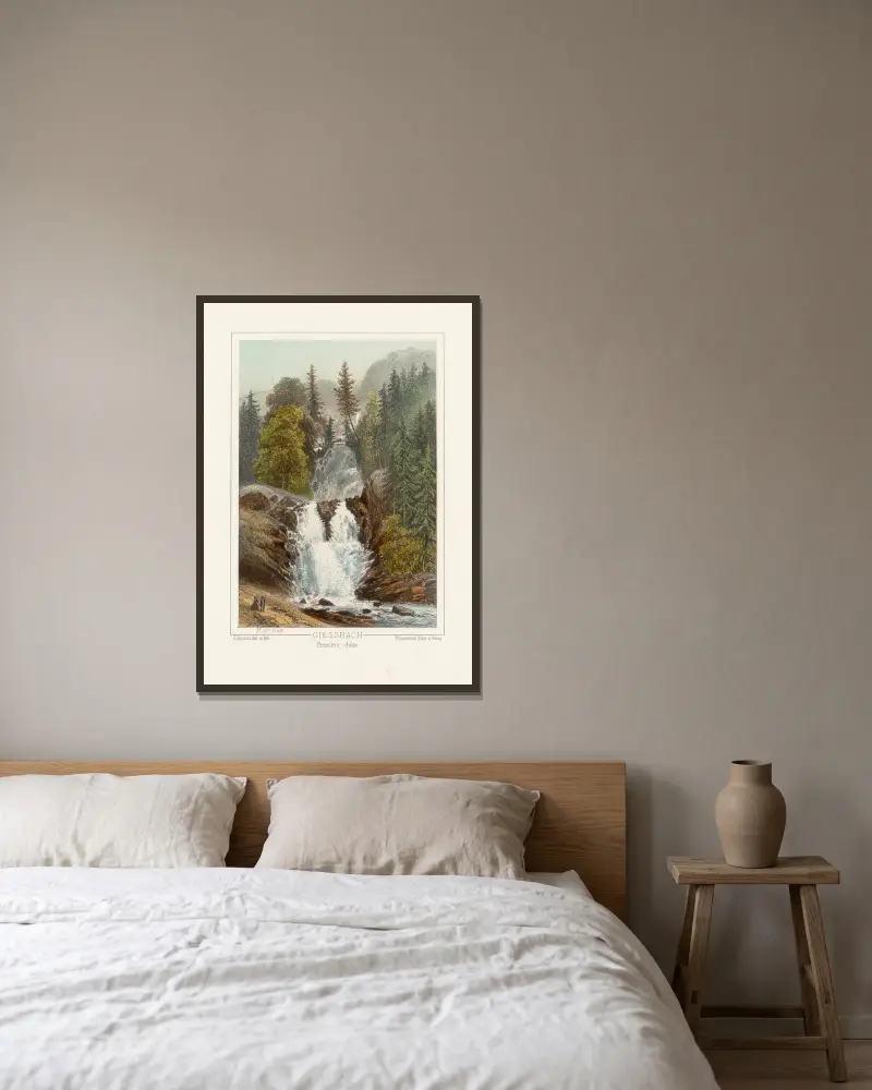 Giessbach Première chûte von Jean Jacottet gerahmt an einer Wand