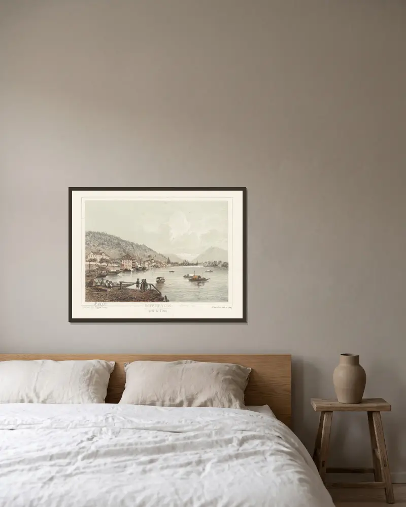 Hoffsteitten bei Thun von Jean Jacottet gerahmt an einer Wand