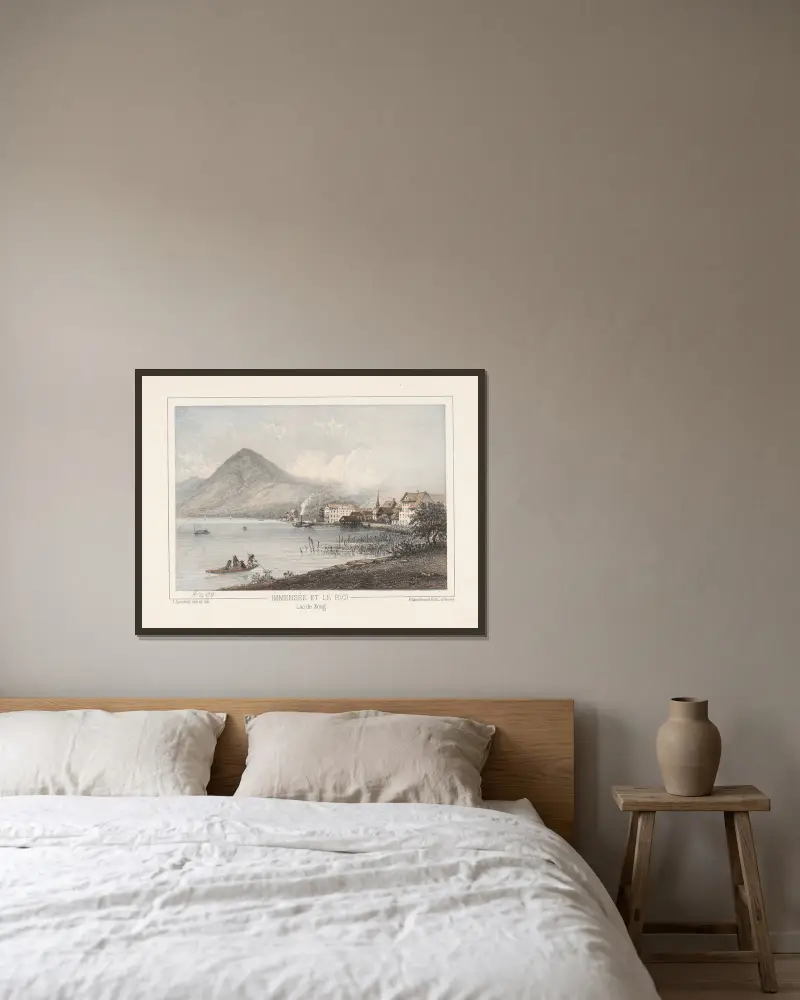 Immensée och Rigi, Zugsjön av Jean Jacottet inramad på en vägg