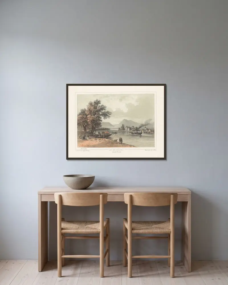 Schadau bei Thun von Jean Jacottet gerahmt an einer Wand