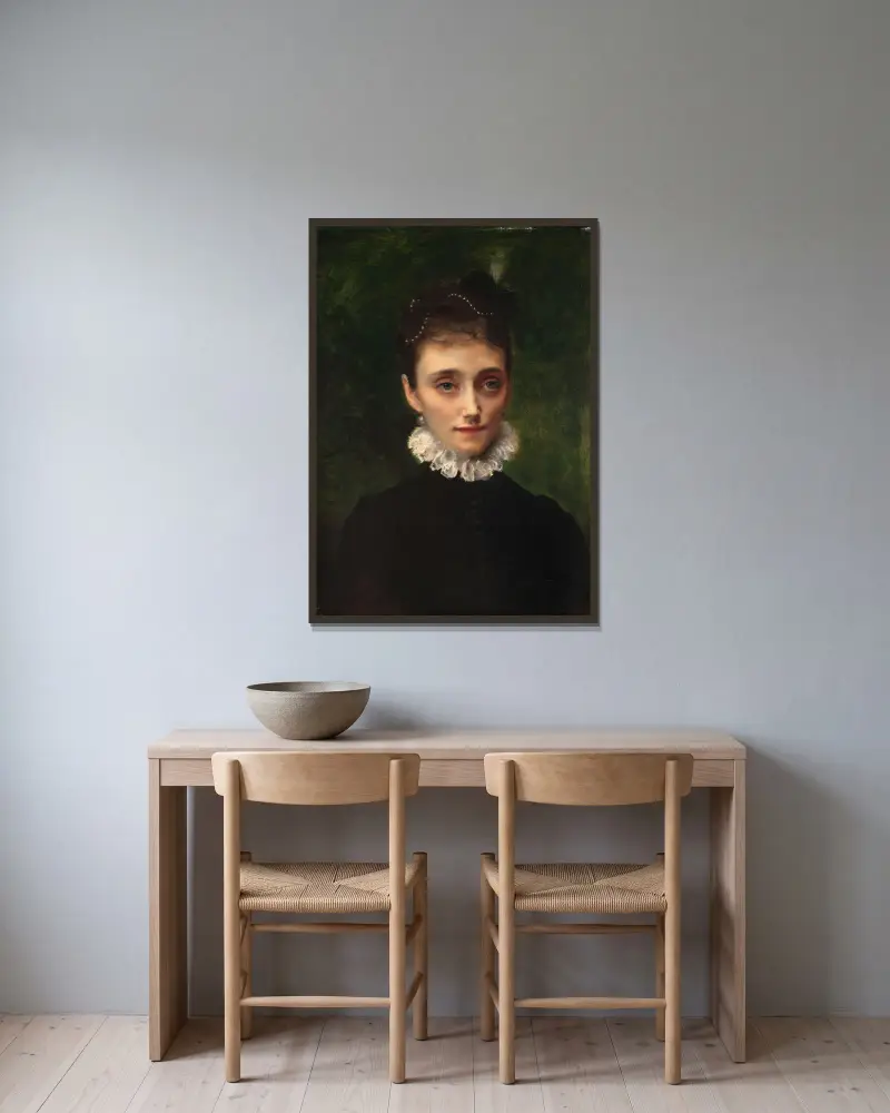 Hertiginnan av Talleyrand-Périgord av Gustave Jean Jacquet inramad på en vägg