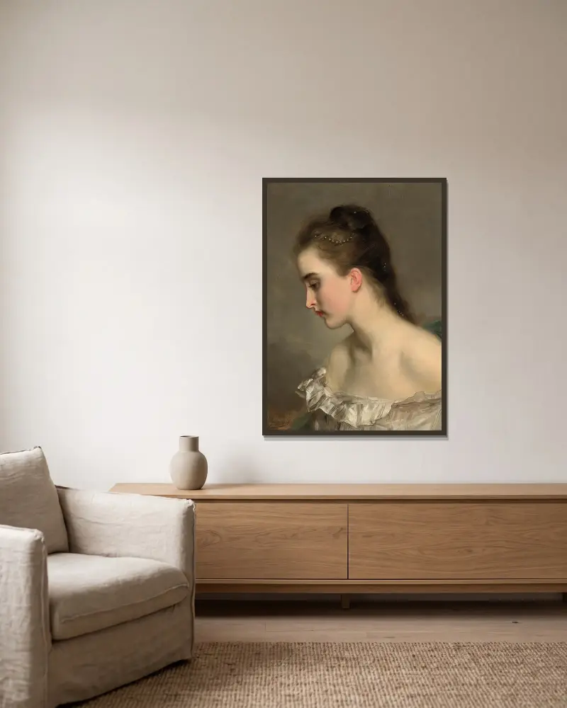Debutantka, Gustave Jean Jacquet v rámu na stěně