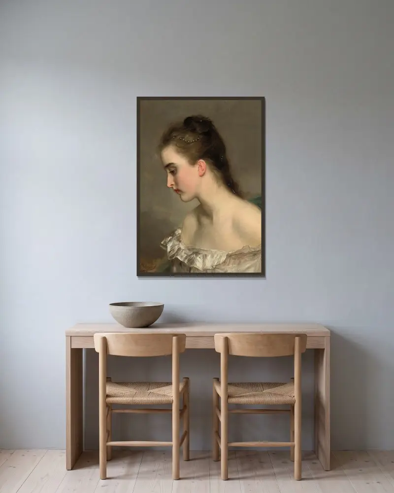 Debutantka, Gustave Jean Jacquet v rámu na stěně